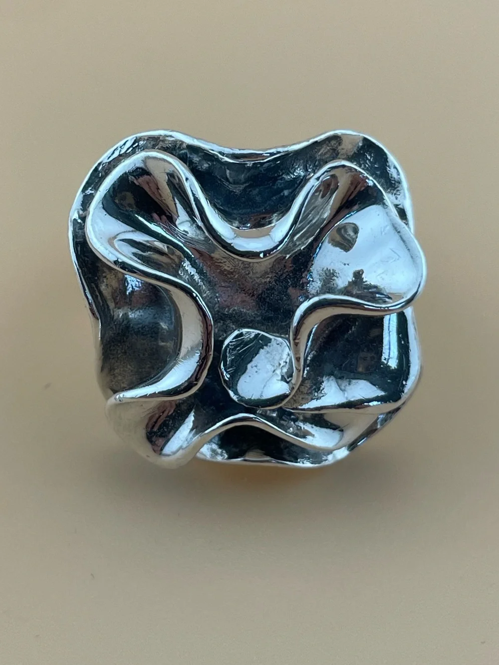 Sterling Silver Statement Flower Ring 925 Thailand Artisan Design